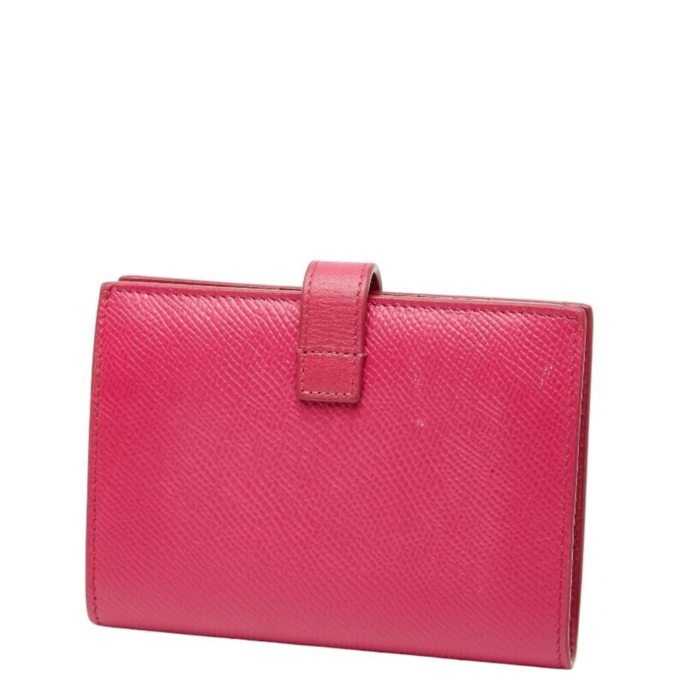 Celine Leather fold Wallet Bi Strap Pink